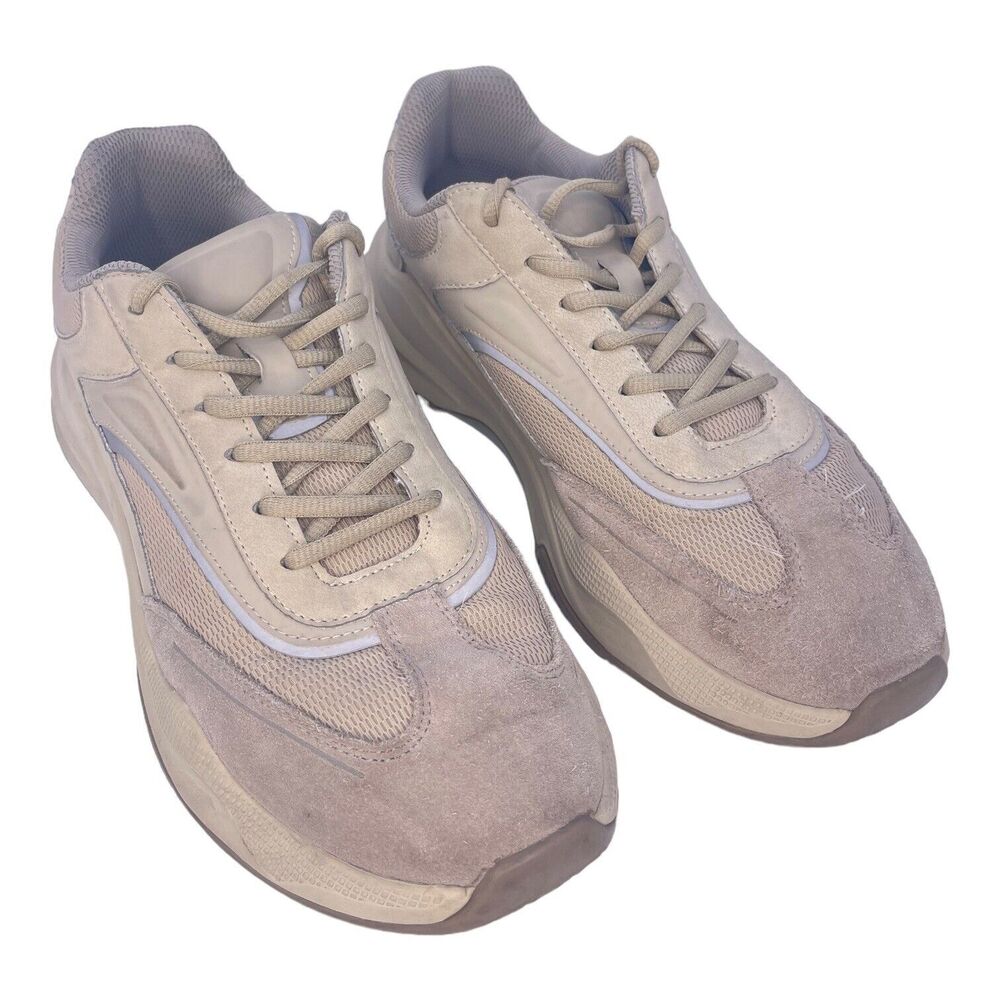 Zara Mens Taupe Chunky Dad Shoe Designer Style Runner Trainers Size 42 EU 9US